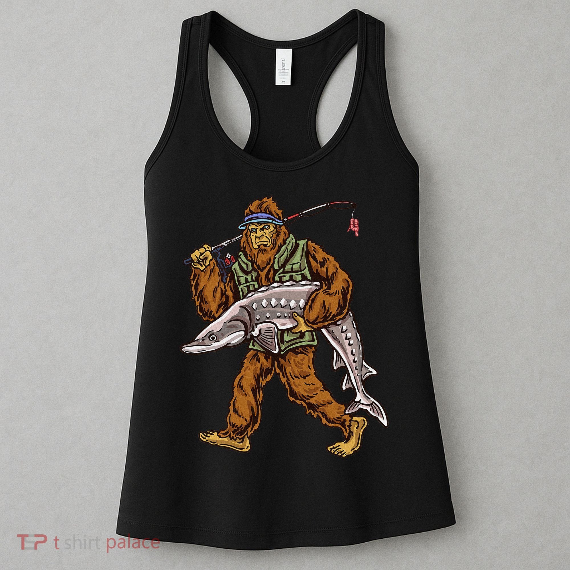 Sturgeon Fishing Bigfoot Fishermen Women's Tank Top