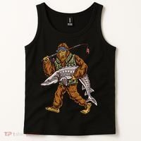 Sturgeon Fishing Bigfoot Fishermen Tank Top thumb 2