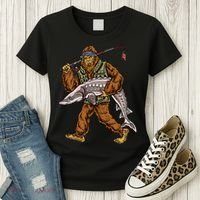 Sturgeon Fishing Bigfoot Fishermen Women's T-Shirt thumb 3