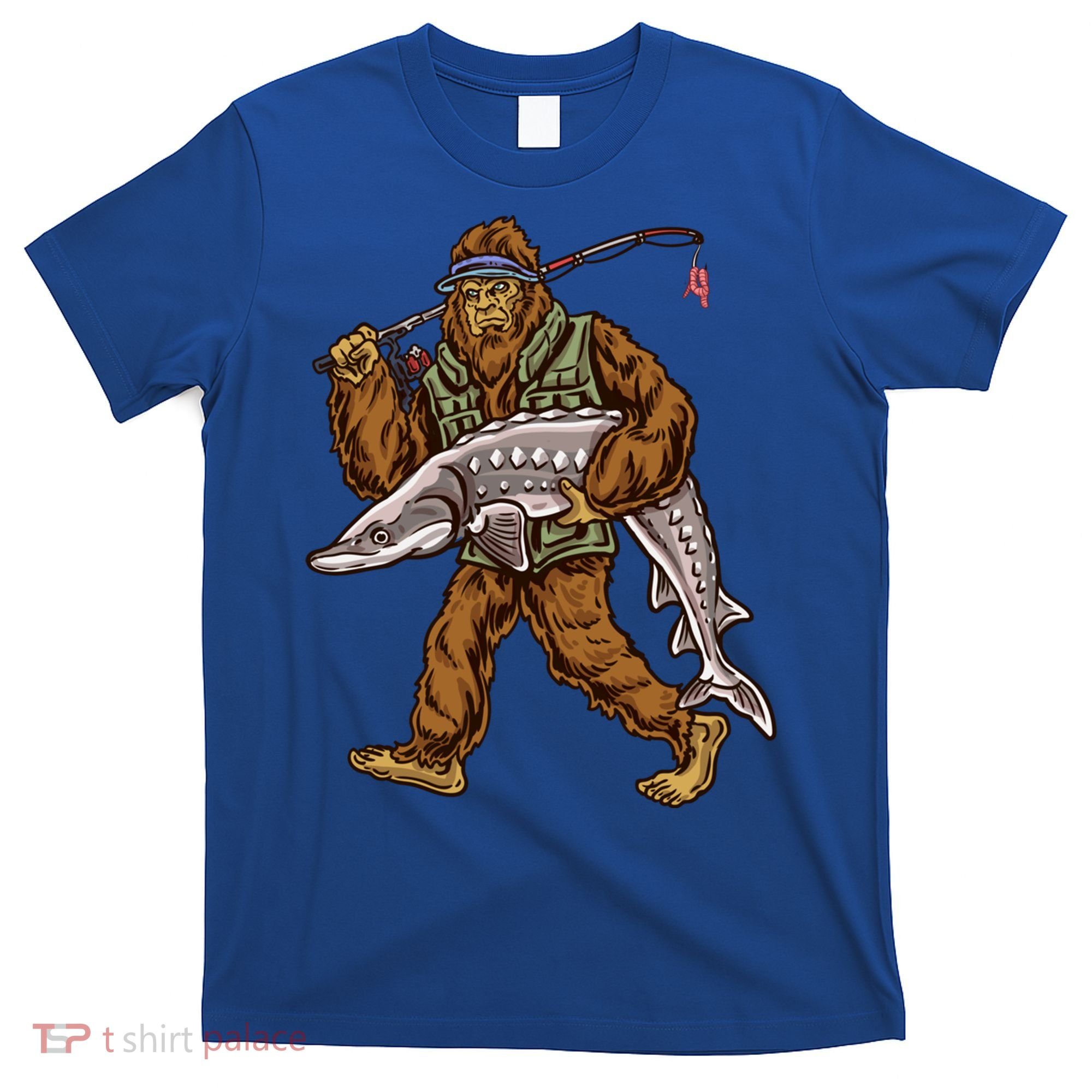 Sturgeon Fishing Bigfoot Fisher Gift T-Shirt