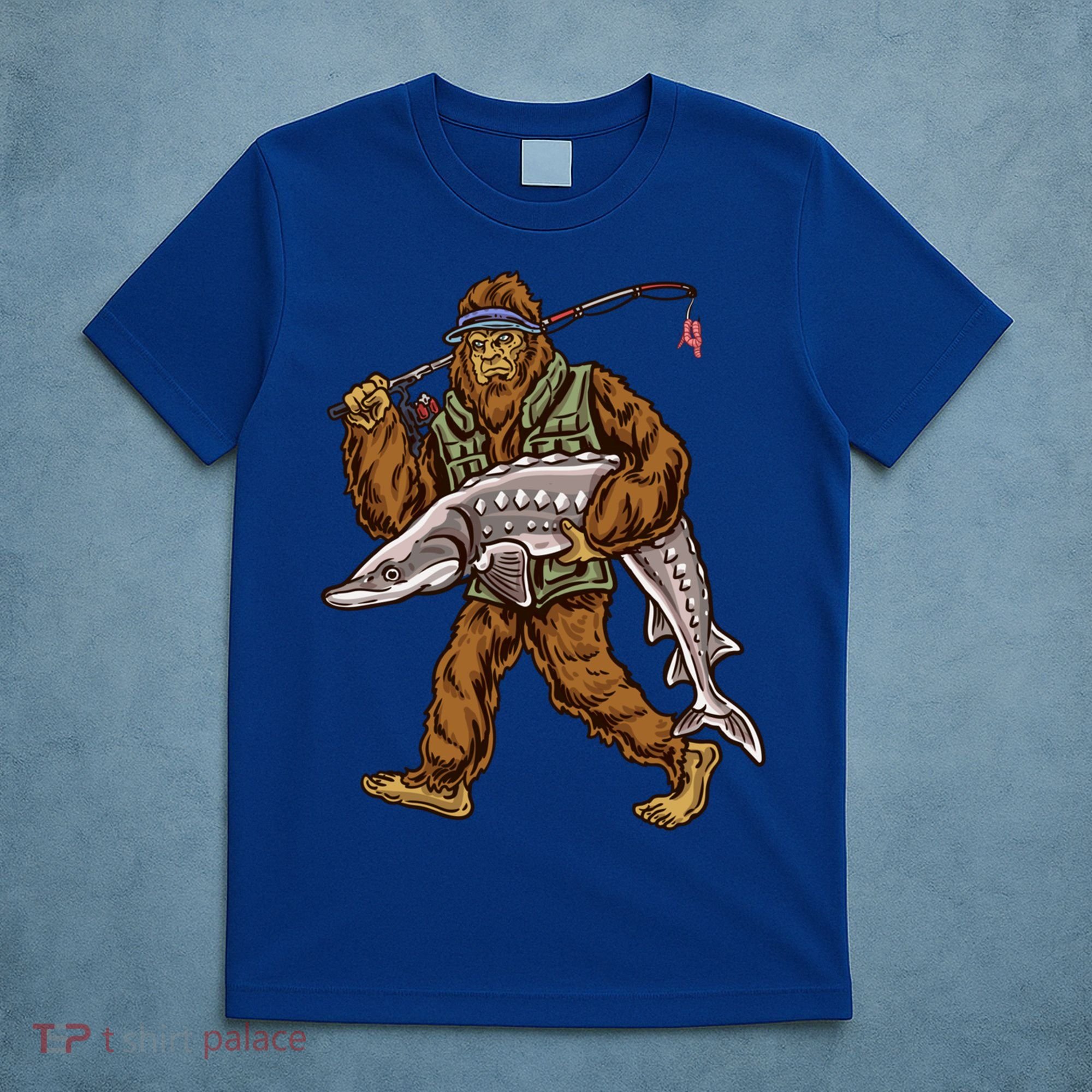 Sturgeon Fishing Bigfoot Fisher Gift T-Shirt