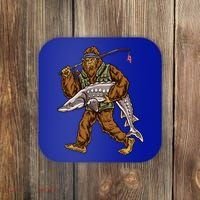 Sturgeon Fishing Bigfoot Fisher Gift Coaster thumb 0