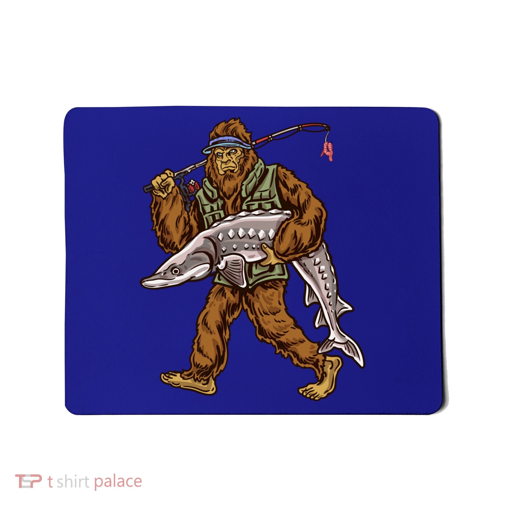 Sturgeon Fishing Bigfoot Fisher Gift Mousepad