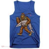 Sturgeon Fishing Bigfoot Fisher Gift Tank Top thumb 0