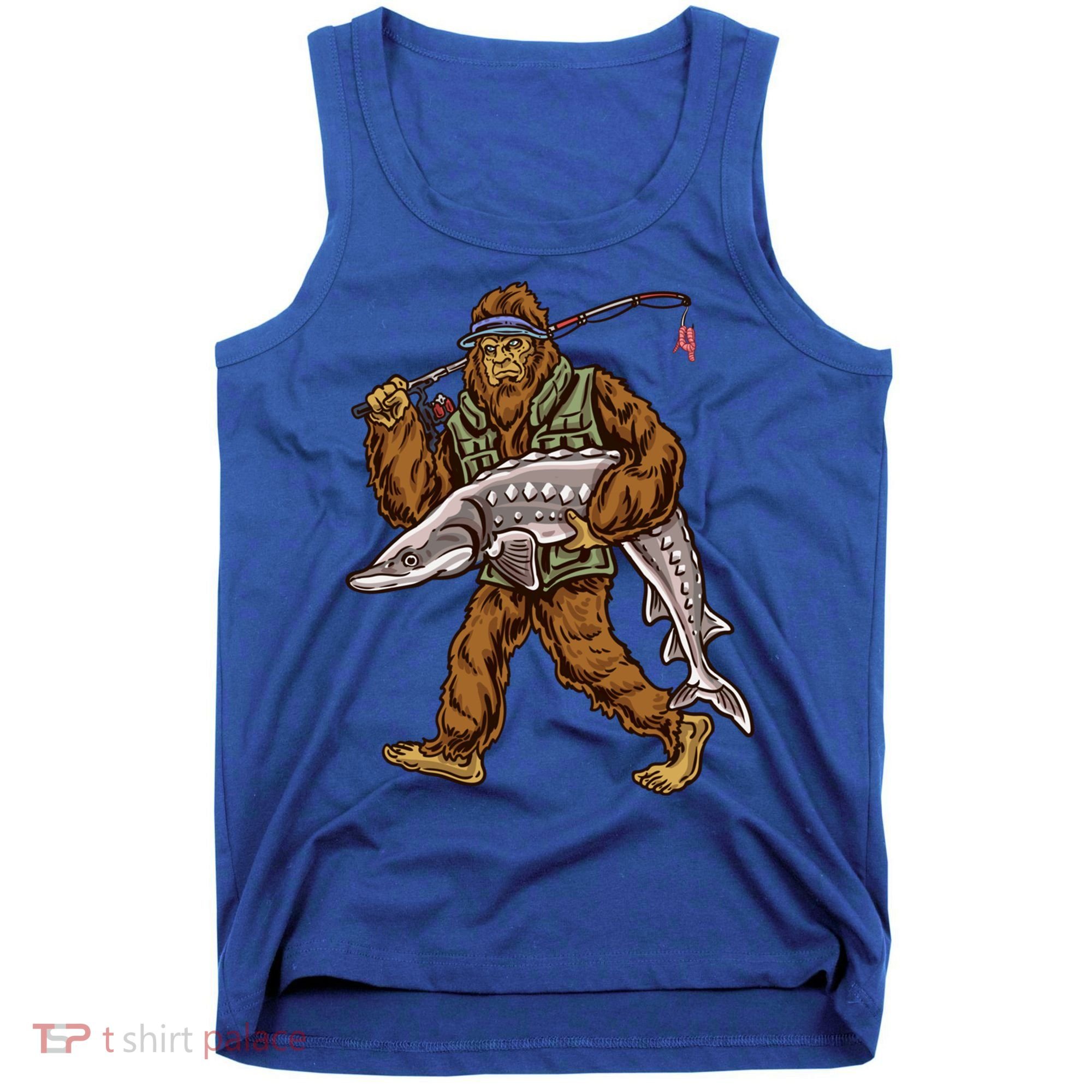 Sturgeon Fishing Bigfoot Fisher Gift Tank Top