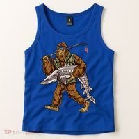 Sturgeon Fishing Bigfoot Fisher Gift Tank Top thumb 2