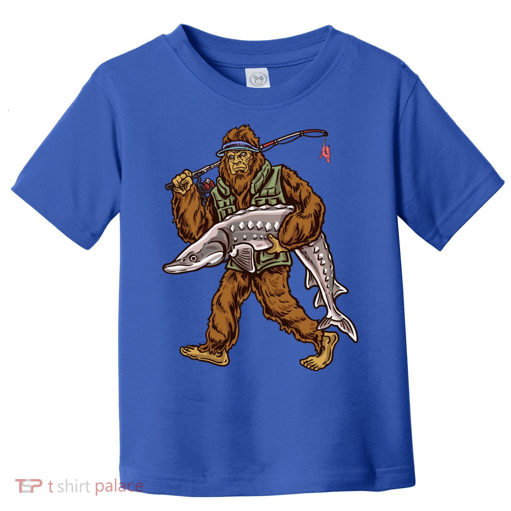 Sturgeon Fishing Bigfoot Fisher Gift Toddler T-Shirt