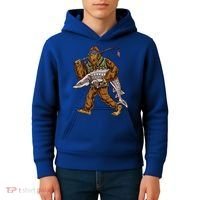 Sturgeon Fishing Bigfoot Fisher Gift Kids Hoodie thumb 4