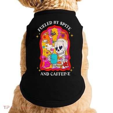 Skeleton Fueled By Spite And Caffeine Doggie Tank