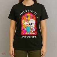 Skeleton Fueled By Spite And Caffeine T-Shirt thumb 4