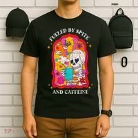 Skeleton Fueled By Spite And Caffeine T-Shirt thumb 6