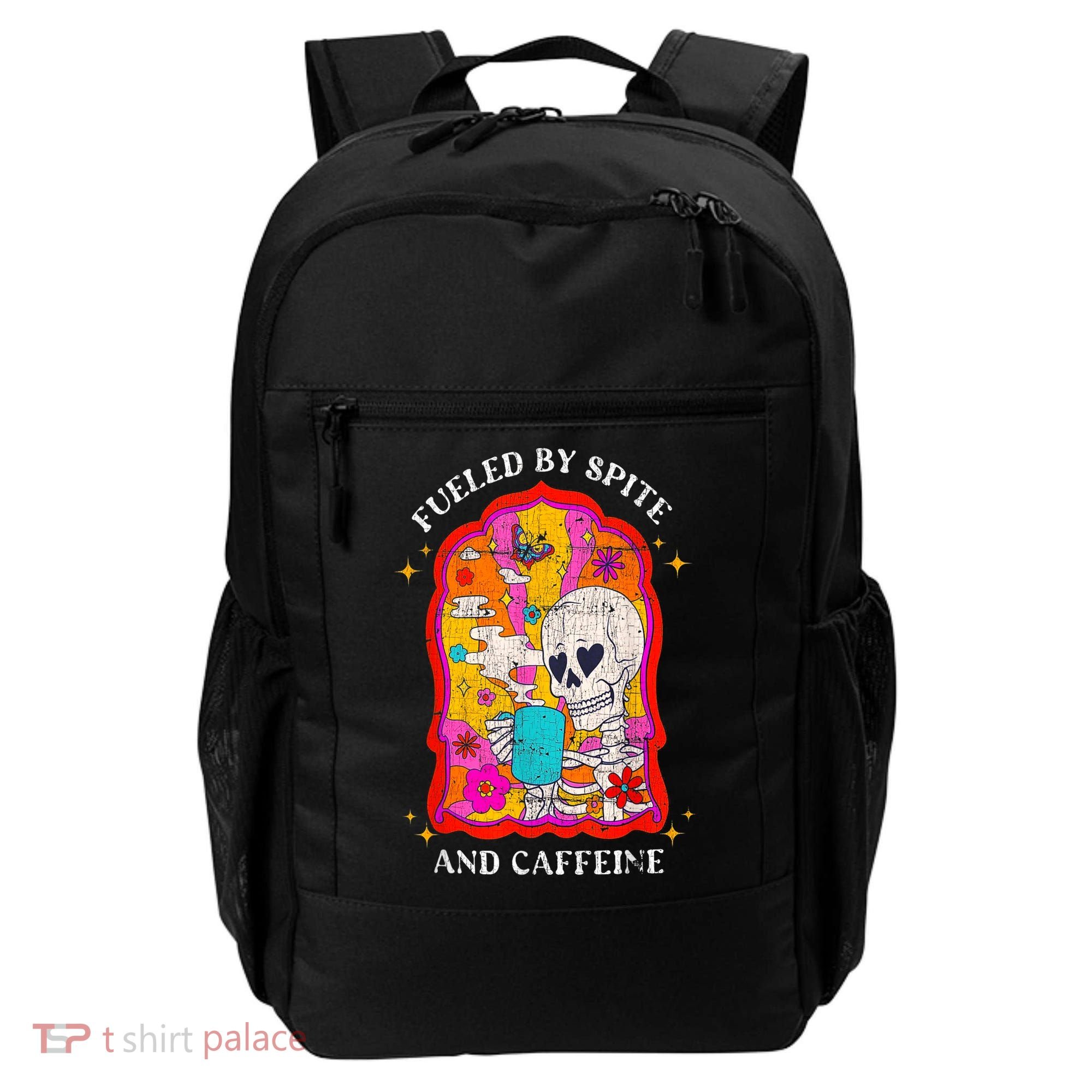 Skeleton Fueled By Spite And Caffeine Backpack