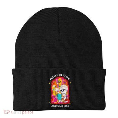 Skeleton Fueled By Spite And Caffeine Beanie