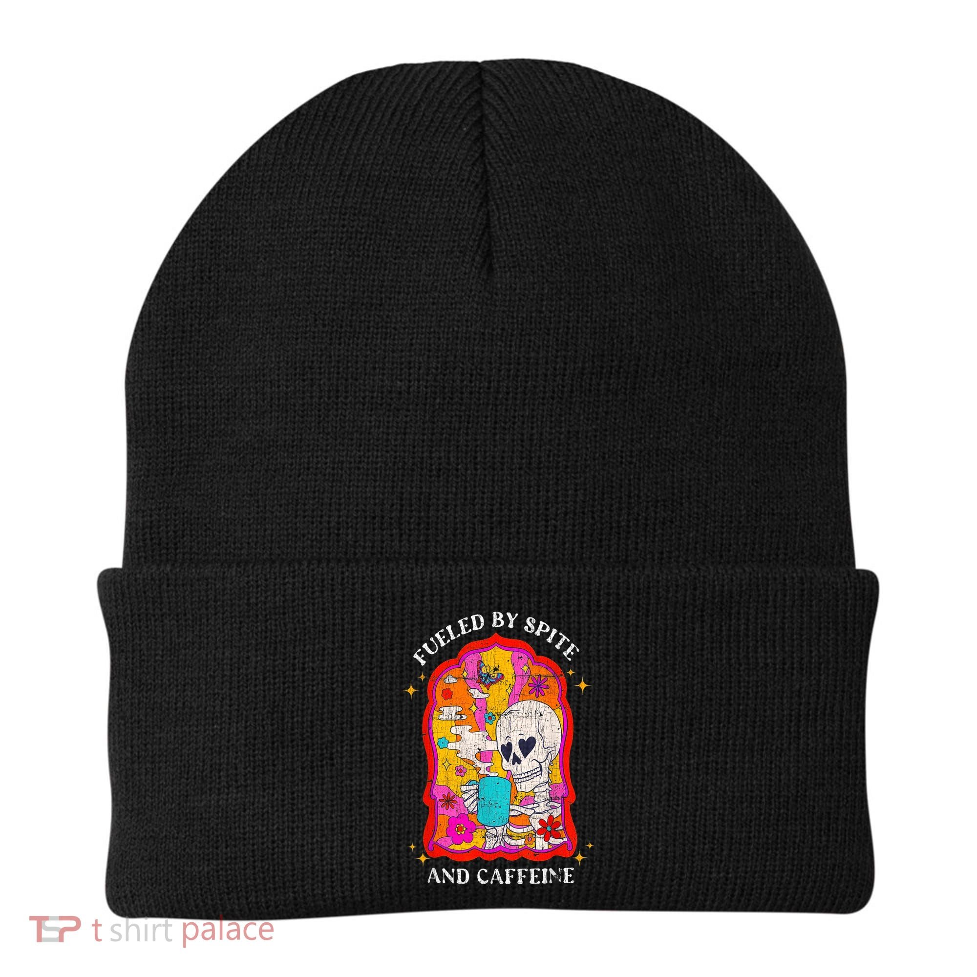 Skeleton Fueled By Spite And Caffeine Beanie