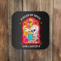 Skeleton Fueled By Spite And Caffeine Coaster thumb 0