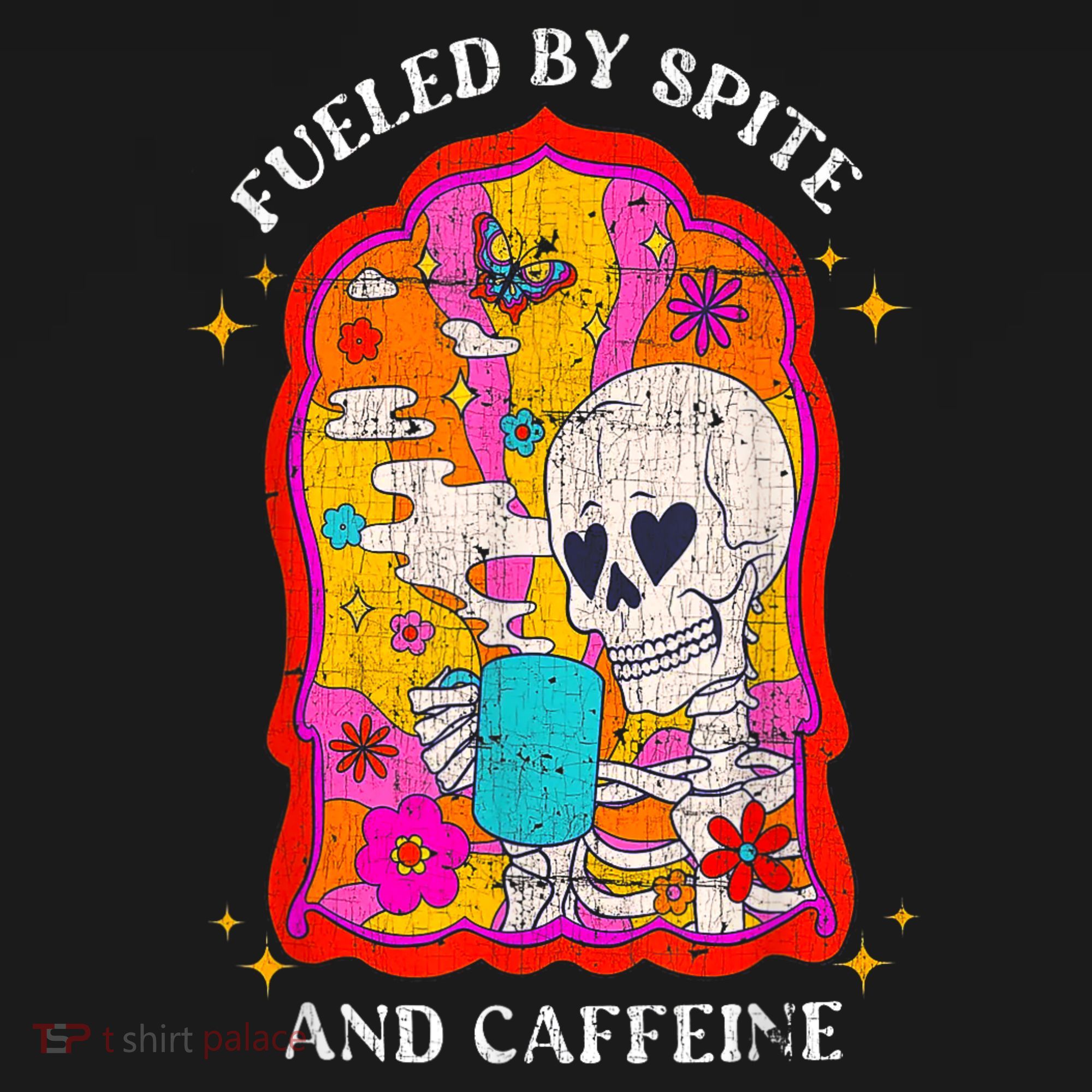 Skeleton Fueled By Spite And Caffeine Pajama Set