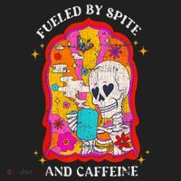 Skeleton Fueled By Spite And Caffeine Women's Dry Zone Grid Polo thumb 2