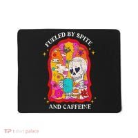 Skeleton Fueled By Spite And Caffeine Mousepad thumb 0