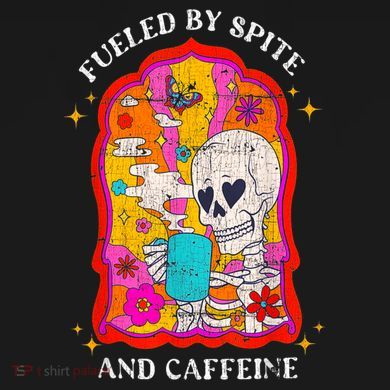 Skeleton Fueled By Spite And Caffeine Performance Fleece Hoodie