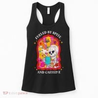 Skeleton Fueled By Spite And Caffeine Women's Tank Top thumb 0
