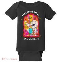 Skeleton Fueled By Spite And Caffeine Baby Bodysuit thumb 0
