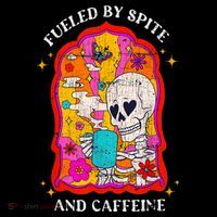 Skeleton Fueled By Spite And Caffeine Baby Bodysuit thumb 2