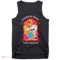 Skeleton Fueled By Spite And Caffeine Tank Top thumb 0