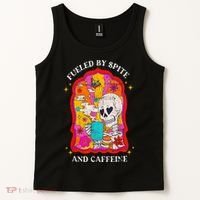 Skeleton Fueled By Spite And Caffeine Tank Top thumb 2