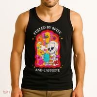 Skeleton Fueled By Spite And Caffeine Tank Top thumb 3
