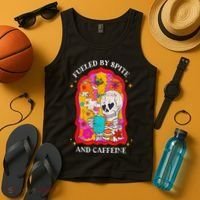 Skeleton Fueled By Spite And Caffeine Tank Top thumb 4