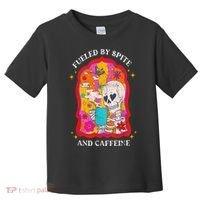 Skeleton Fueled By Spite And Caffeine Toddler T-Shirt thumb 0