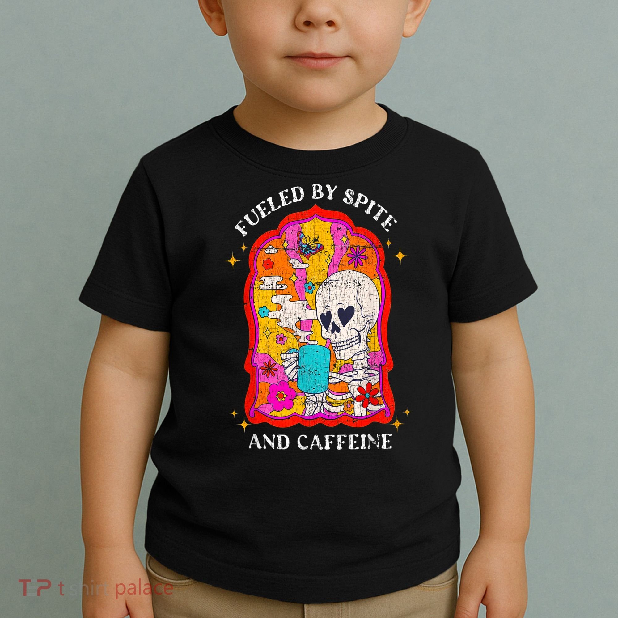 Skeleton Fueled By Spite And Caffeine Toddler T-Shirt