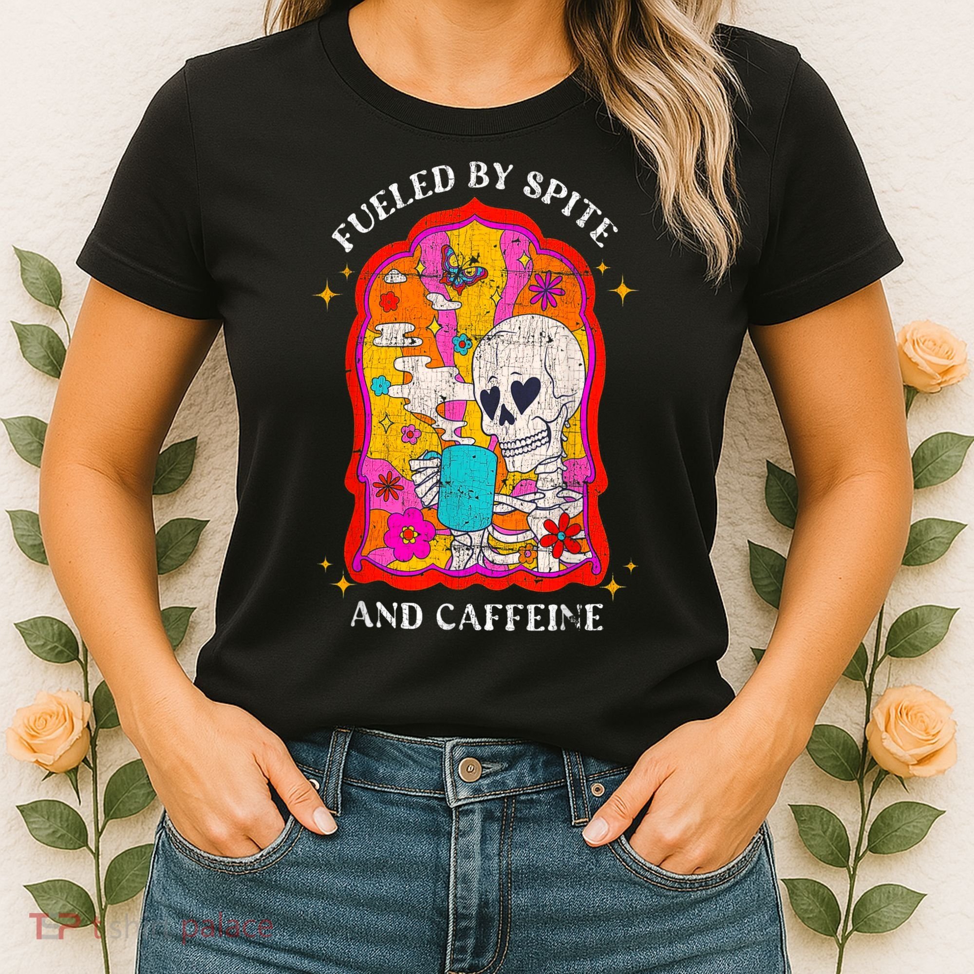 Skeleton Fueled By Spite And Caffeine Women's T-Shirt