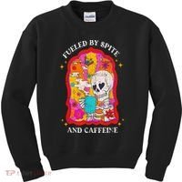 Skeleton Fueled By Spite And Caffeine Kids Sweatshirt thumb 0