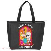 Skeleton Fueled By Spite And Caffeine Tote Bag thumb 0