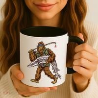 Sturgeon Fishing Bigfoot Fisher Gift Coffee Mug thumb 3