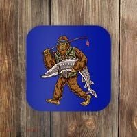 Sturgeon Fishing Bigfoot Fisher Gift Coaster thumb 0