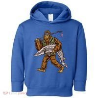 Sturgeon Fishing Bigfoot Fisher Gift Toddler Hoodie thumb 0