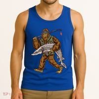 Sturgeon Fishing Bigfoot Fisher Gift Tank Top thumb 3