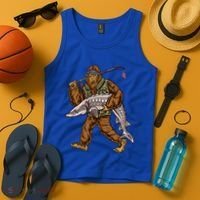 Sturgeon Fishing Bigfoot Fisher Gift Tank Top thumb 4