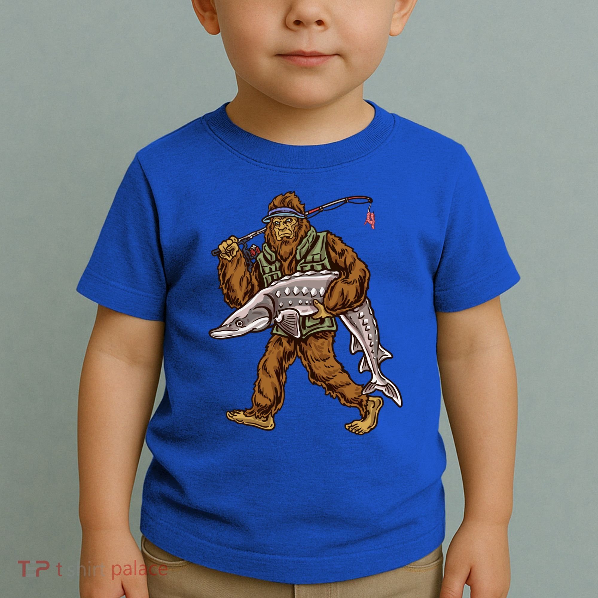 Sturgeon Fishing Bigfoot Fisher Gift Toddler T-Shirt