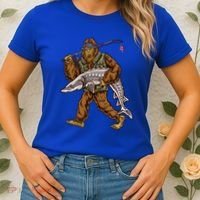 Sturgeon Fishing Bigfoot Fisher Gift Women's T-Shirt thumb 2