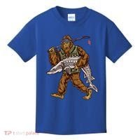 Sturgeon Fishing Bigfoot Fisher Gift Kids T-Shirt thumb 0