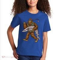 Sturgeon Fishing Bigfoot Fisher Gift Kids T-Shirt thumb 2