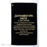 September Facts Birthday Funny Gift Born In September Virgo Gift Golf Towel thumb 0
