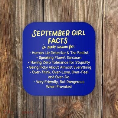 September Facts Birthday Funny Gift Born In September Virgo Gift Coaster