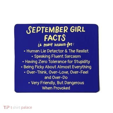 September Facts Birthday Funny Gift Born In September Virgo Gift Mousepad