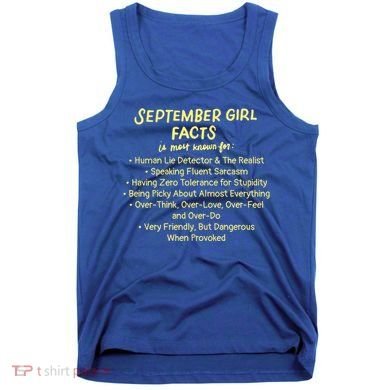 September Facts Birthday Funny Gift Born In September Virgo Gift Tank Top