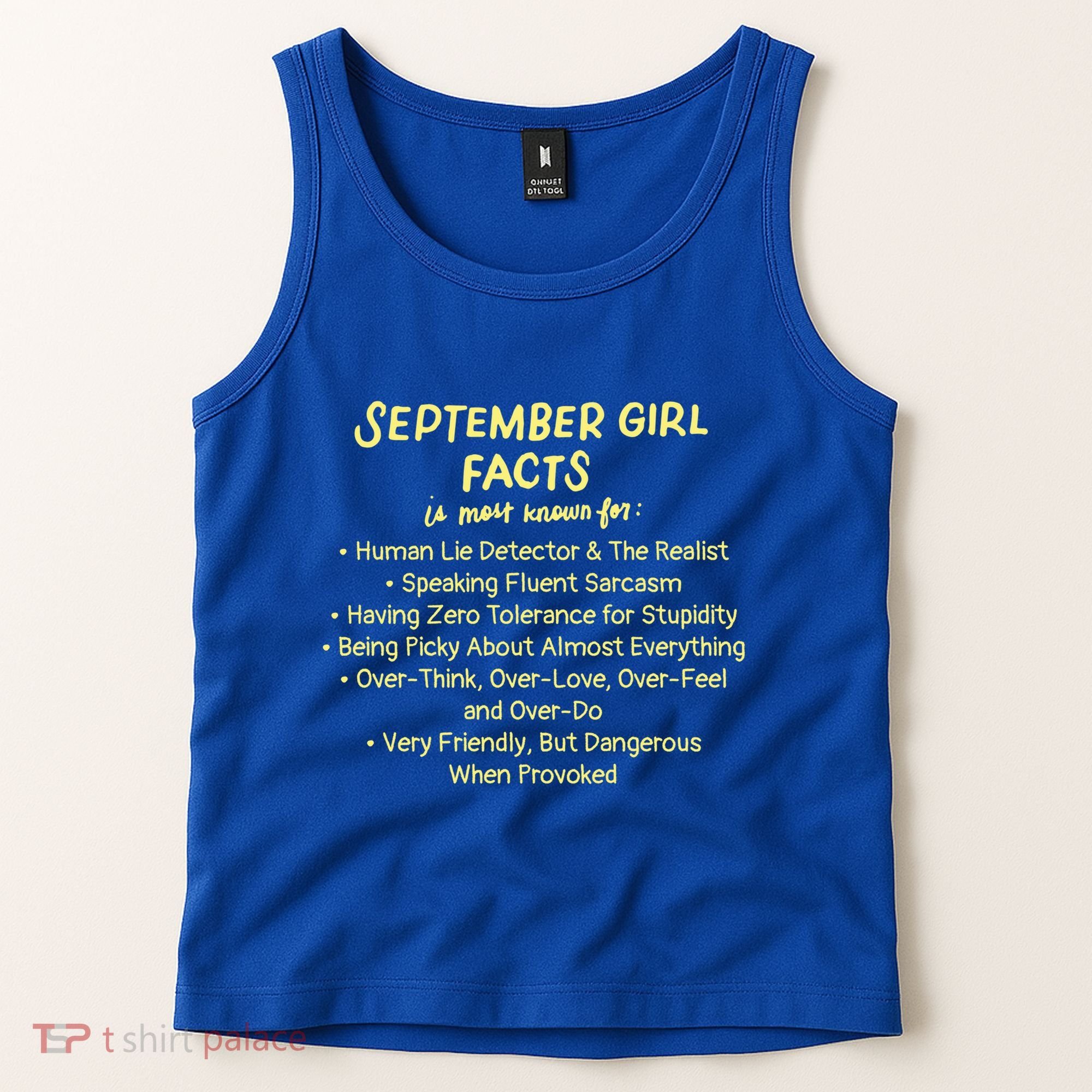 September Facts Birthday Funny Gift Born In September Virgo Gift Tank Top
