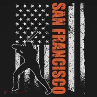 San Francisco Baseball Flag Usa Vintage Patriotic Baseball T-Shirt thumb 7